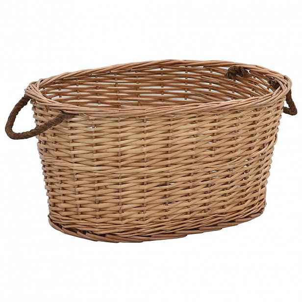 vidaXL Koš na dřevo s držadly 56 x 40 x 28 cm přírodní vrba