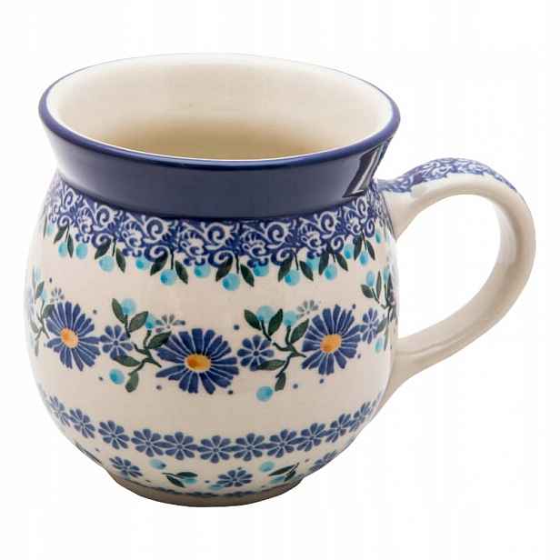 Český Hrnek Barel 470 ml Umělecká keramika Bolesławiec dek 2392 Květy