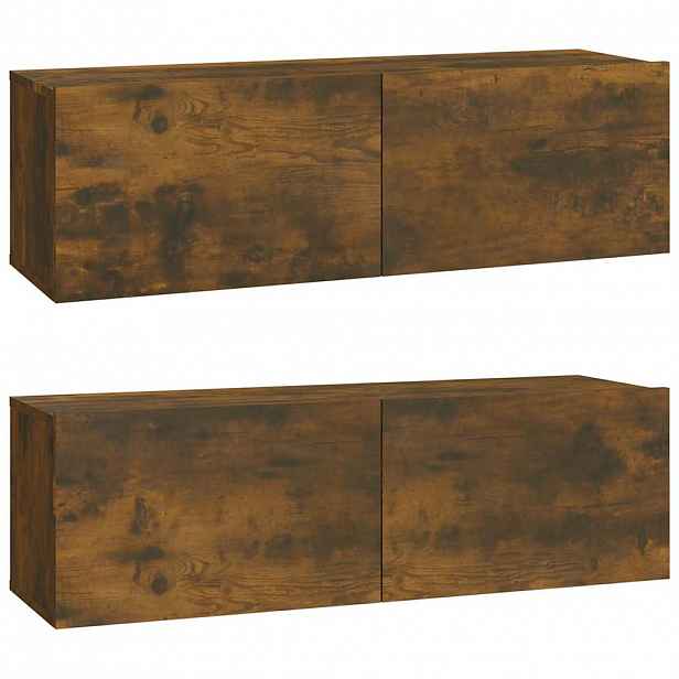 vidaXL Nástěnné TV skříňky 2 ks kouřový dub 100 x 30 x 30 cm kompozit