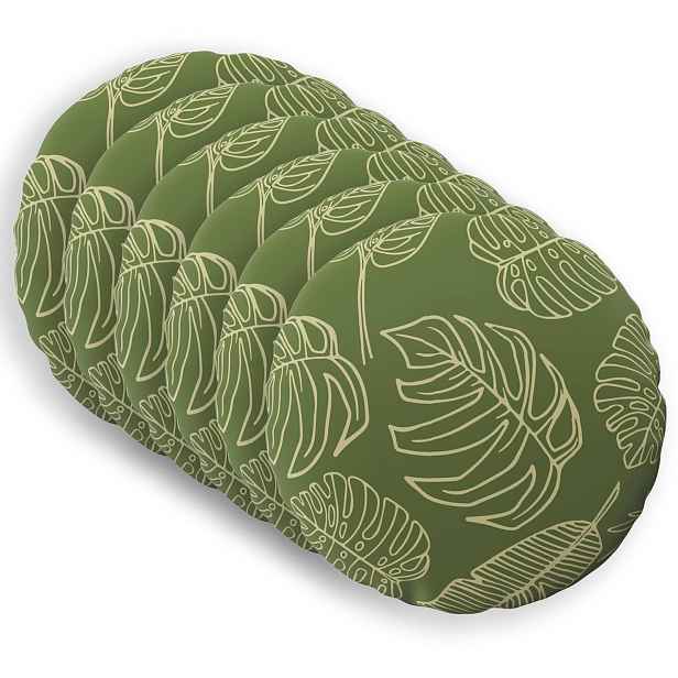 vidaXL Polštář 6 ks HEERLEN Listový design Ø 60 cm Polyester
