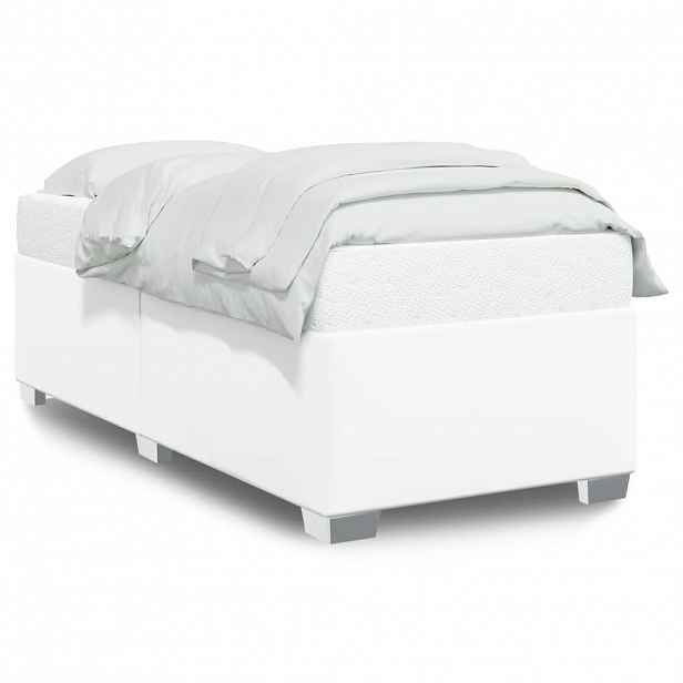 vidaXL Rám postele bílý 90 x 200 cm umělá kůže