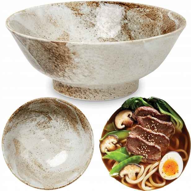 Miska Jasná krémová miska na těstoviny Ramen Hikari 22 cm Edo Japan