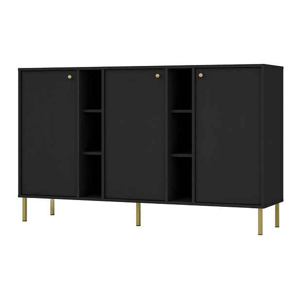 MASSENO KOMODA TORINO, 158/95/41 cm se 3 dvířky, grafitová