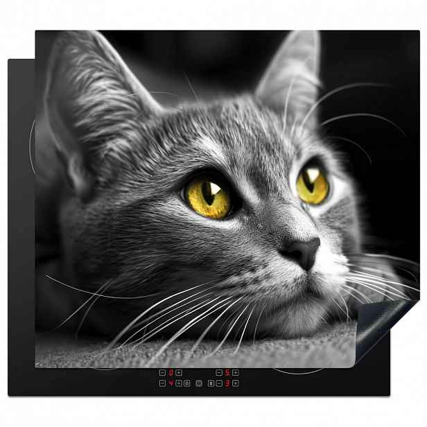 MuchoWow KRYT NA INDUKČNÍ DESKU Kočka - Grey - Zvířata - Cat 60x52 cm