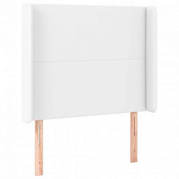 vidaXL Čelo postele typu ušák bílé 83x16x118/128 cm umělá kůže