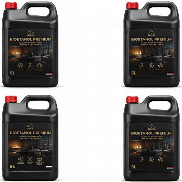 4 x Isberg Bioetanol bez zápachu do biokrbu Premium 5L (20L)