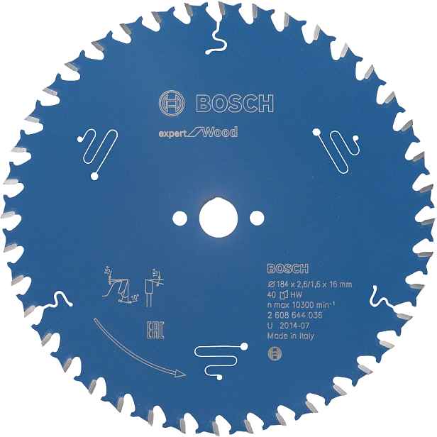 Kotouč pilový Bosch Expert for Wood 184×16×2,6 mm 40 z.