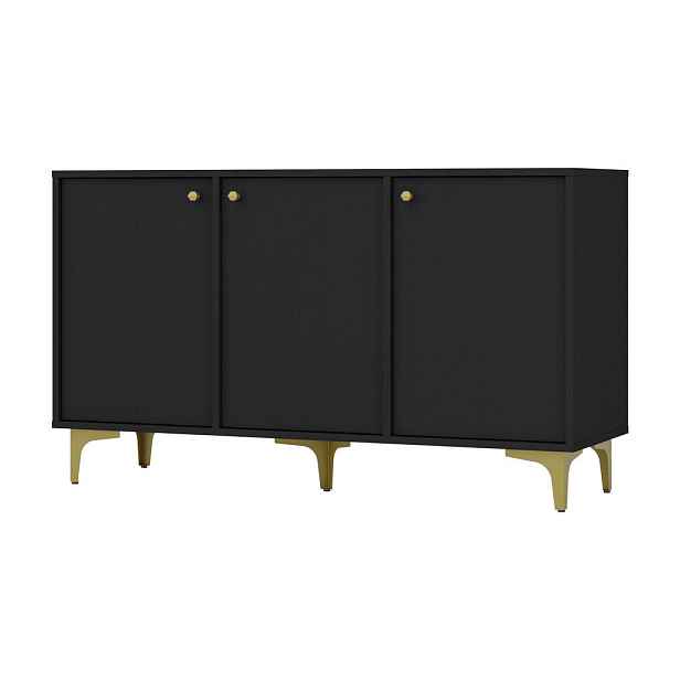 MASSENO KOMODA TORINO, 125/72/41 cm se 3 dvířky, grafitová