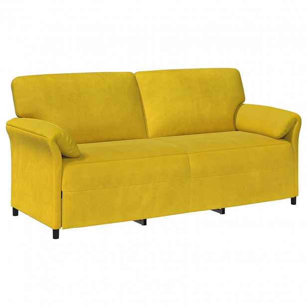 vidaXL 3-místné sofa Žlutá 198 x 83 x 95 cm Samet