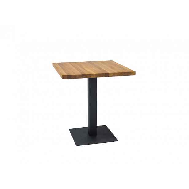 Bistro stůl čtvercový hnědá / černá akácie 80x80x75 cm