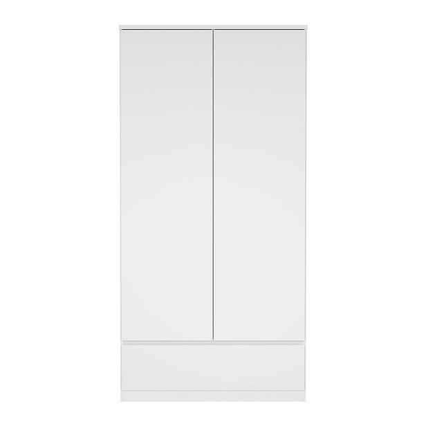 Bílá šatní skříň 99x201 cm Naia - Tvilum