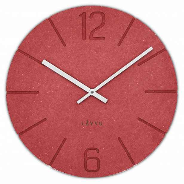 Kulatý Červené Nástěnné Hodiny Lavvu Natur Eco Mdf Ruční Výroba LCT5023 34 cm