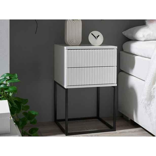 Noční stolek se 2 zásuvkami Marle, bílý