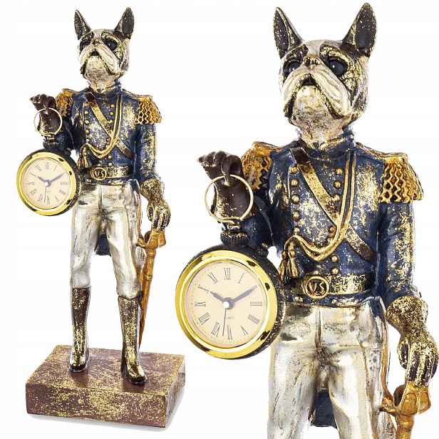 Pes S Hodinkami V Ruce Alice Hodinky Figurka pierrot Buldog