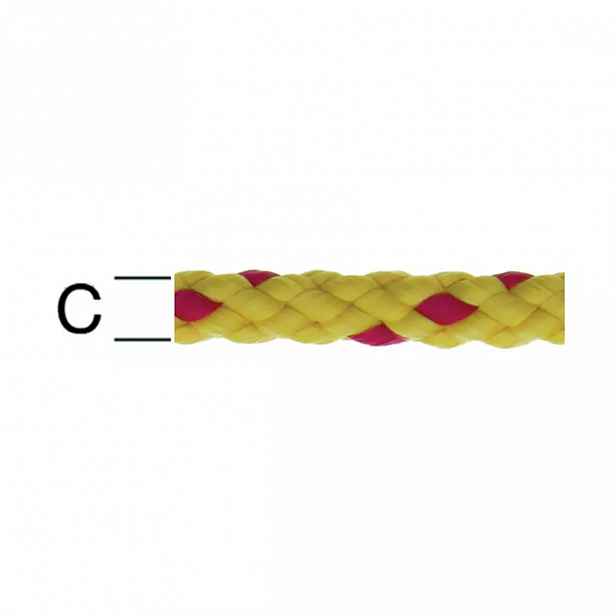 Pp-šňůra červ.ž. Plet. 8 mm
