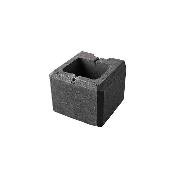 Tvárnice plotová DITON VISO koncová poloviční černá 200×200×150 mm
