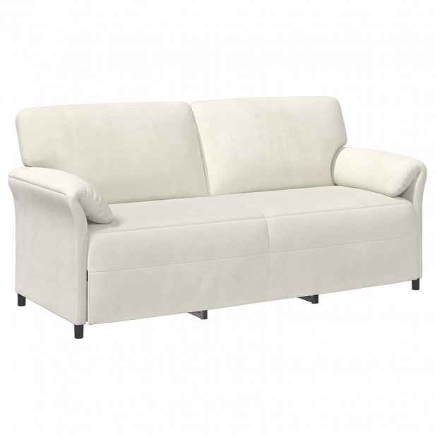vidaXL 3-místné sofa Krémová 198 x 83 x 95 cm Samet