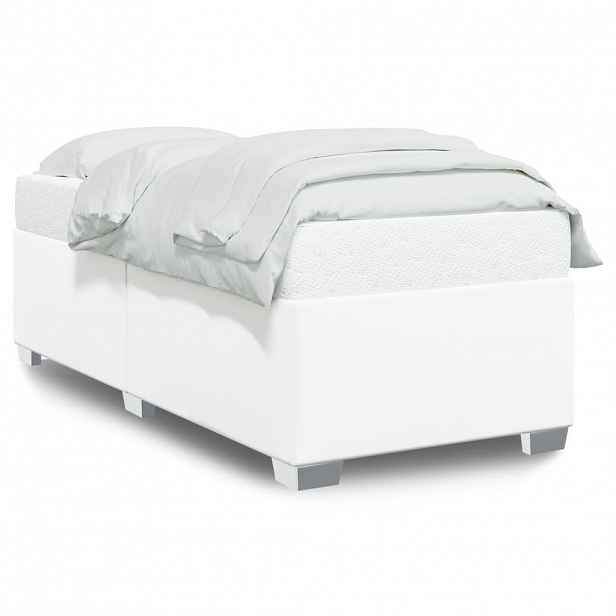 vidaXL Rám postele bílá 100 x 200 cm umělá kůže