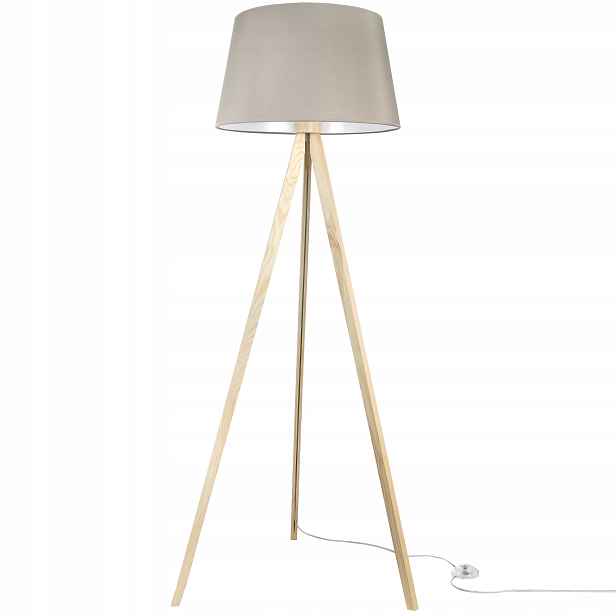 Stojací Lampa Trojnožková S Stínítkem Do Ložnice Obývacího Pokoje Béžová Kašmírová
