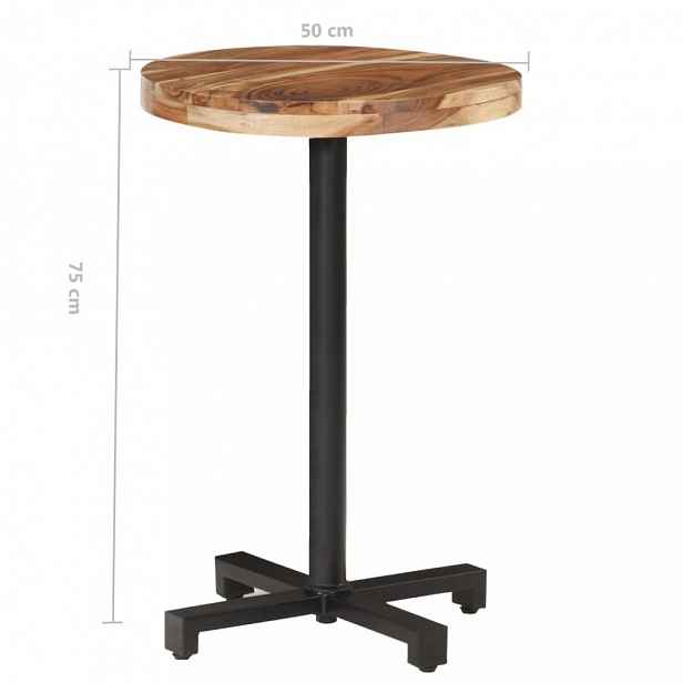 Bistro stůl kulatý hnědá / černá ø 50 cm - akácie