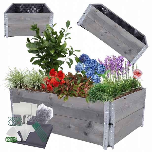 Dřevěný kaskádový květináč regulovatelný 40x120x80 impregnace Fólie Kbelíky