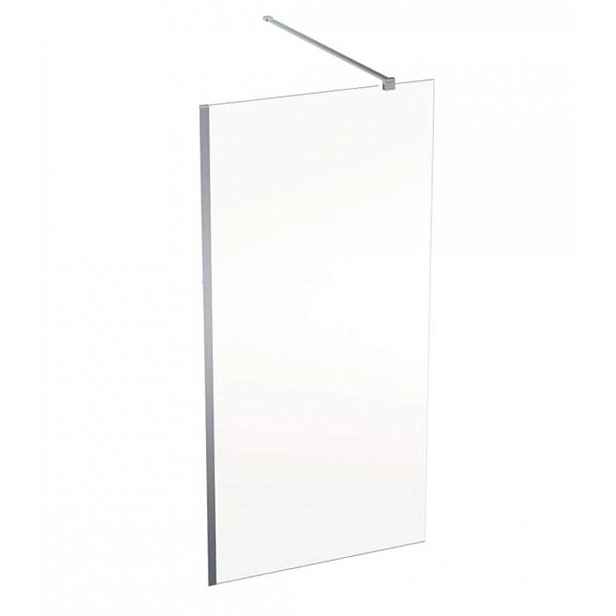 Geberit GEO - Sprchová stěna Walk-In, 100x200 cm, stříbrná/čiré sklo 560.139.00.2