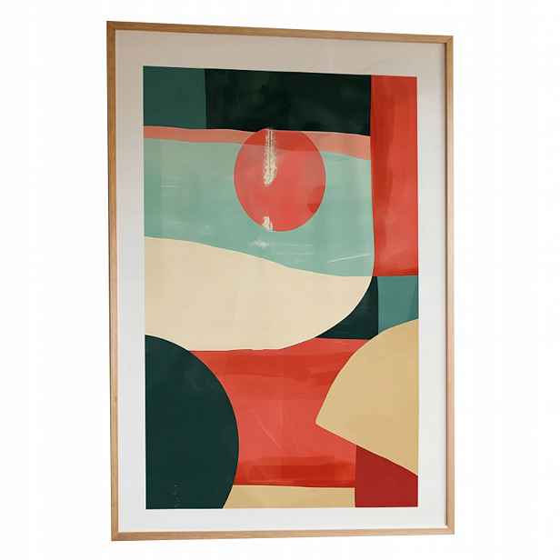 Obraz Abstrakce Červené A3 Nástěnná Dekorace Rámeček Dřevěný 30x42 cm