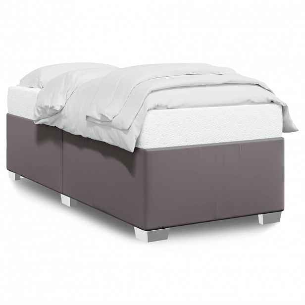 vidaXL Rám postele šedá 100 x 200 cm umělá kůže