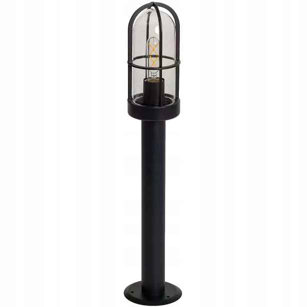 Stojací zahradní lampa s venkovním sloupkem, černý skleněný kryt, 65 cm Abruzzo