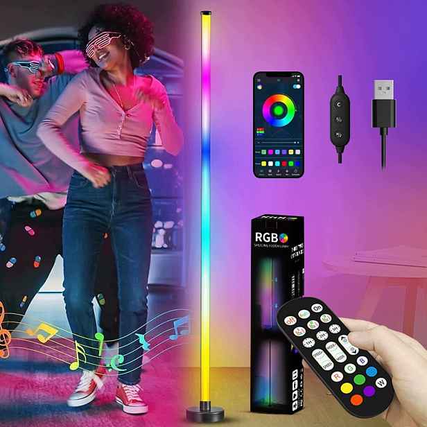 Vysoká Led Rgb Podlahová Stojací Lampa Noční Lampa 120 CM Dálkový Ovladač