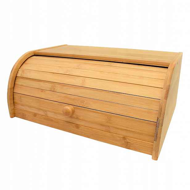 Jednodílný chlebník Velký Bambusový zásobník na chléb 40x27x17CM Béžový
