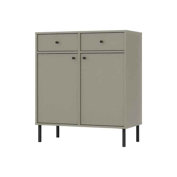 MASSENO KOMODA TORINO, 84/95/41 cm s 2 zásuvkami a 2 dvířky, světle zelená