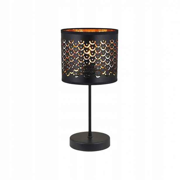 Noční Lampa Stolní Milagro Morgan E27 42 cm Černá Zlatá Metal Látka ML1