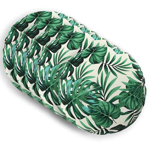 vidaXL Polštář 6 ks HEERLEN Vzor listů Ø 60 cm Polyester