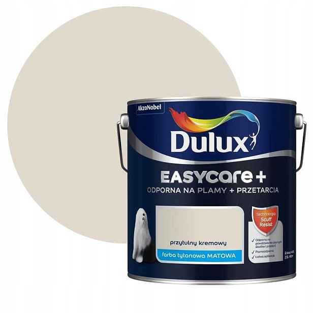 Dulux EasyCare Plus Barva Odolná Proti Drhnutí Útulný krémový 2,5L