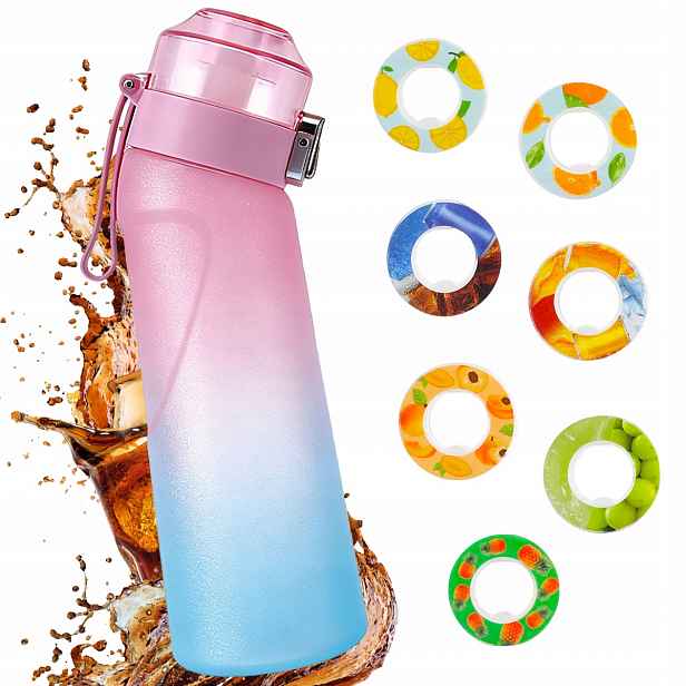 Lahvička Láhev Na Pití Na Vodu S 7 Podami Set 650 ml bez cukru a kalorií
