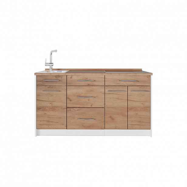 Vicco KUCHYŇSKÝ BLOK Fame-Line, Zlatý mocný dub/Bílá, 150 cm, PD Dub