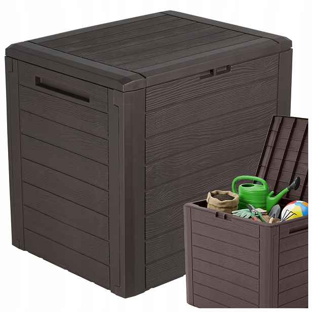 Zahradní Box Na Balkon, Terasa, Úložný Box, Hnědý, Balkonový, Dřevo 190 L