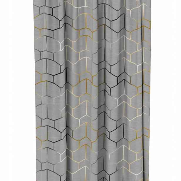 Závěs Geometrie Na Pásce 1141 Šedá 140x250