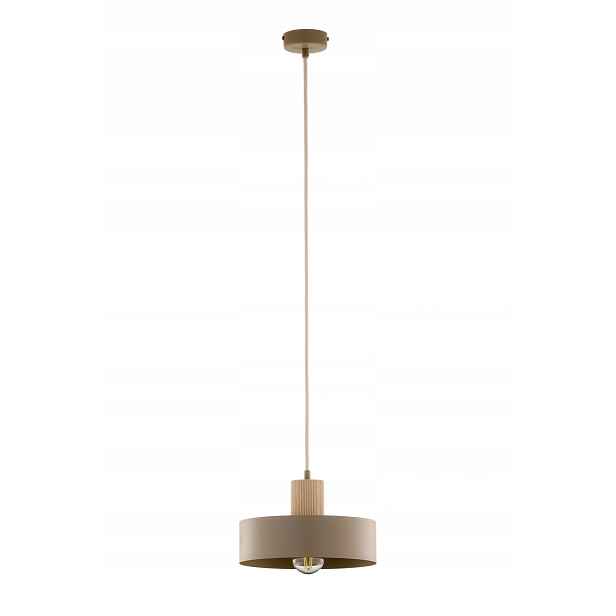 Závěsná lampa béžovo-dřevěná rýhovaná 1xE27 15W Rif Wood Sigma Lighting