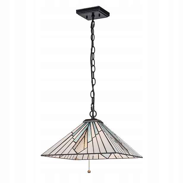 Závěsná vitrážová lampa Tiffany s vypínačem do jídelny nad stůl Elstead
