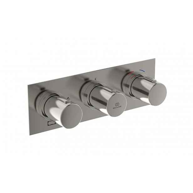 Ideal Standard Ceratherm C100 - Termostatická sprchová baterie pod omítku, pro 3 spotřebiče, s tělesem, Silver Storm A7664GN