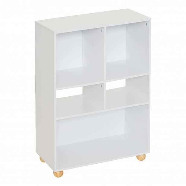 Mdf Regál S 5 Uzavřenými Nádobami 67 6 X 32 X 90 8 CM, Bílý