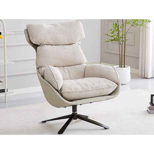 Otočné křeslo Pavia, světle béžová tkanina