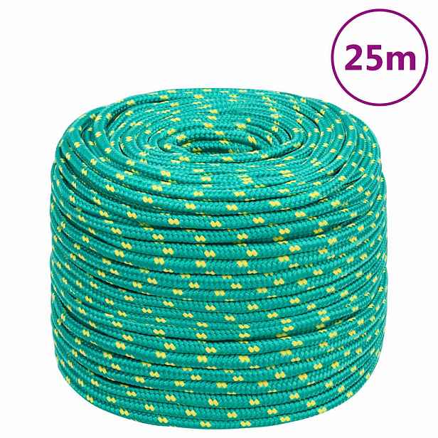 vidaXL Lodní lano zelené 6 mm 25 m polypropylen