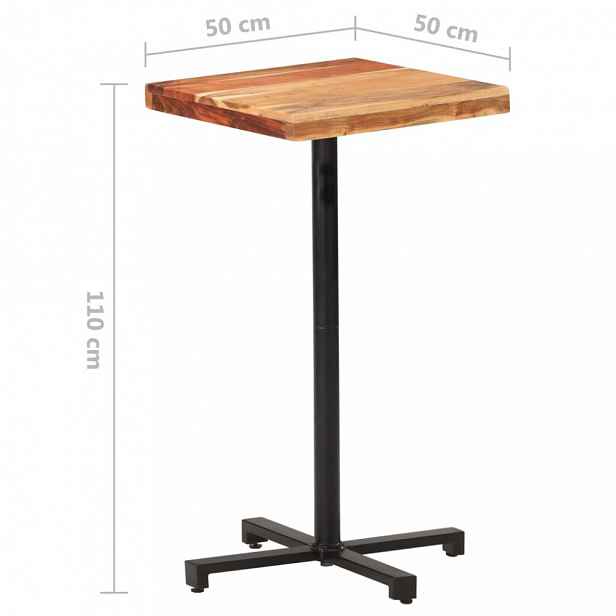 Barový stůl hnědá / černá akácie 50x50x110 cm
