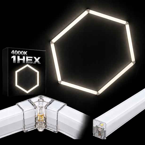 Garážový stropní svítidlo Led bílý Hexagon 1 42W 92x79 Cm 4000K silné světlo