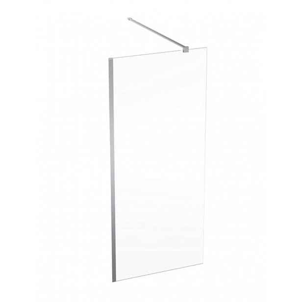 Geberit GEO - Sprchová stěna Walk-In, 90x200 cm, stříbrná/čiré sklo 560.129.00.2