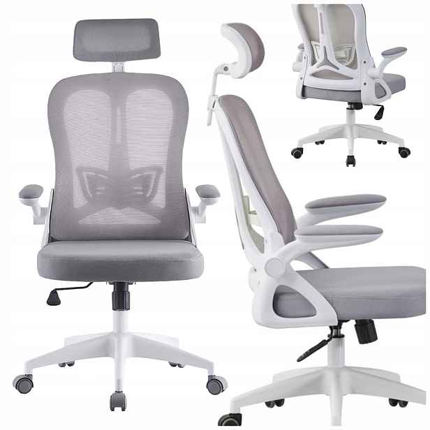 Kancelářská Židle Horseking Otočná, Ergonomická, Látková, Nastavitelná, Šedá