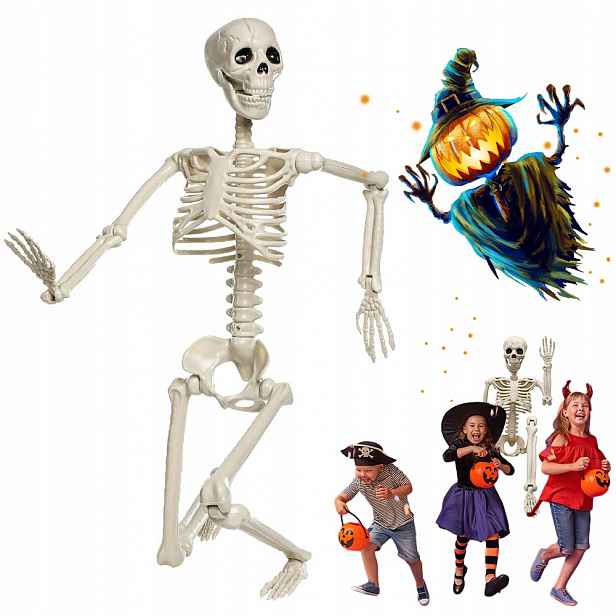 Kostra 94 CM Na Halloweenské Pohyblivé Končetiny Dekorace Pro Dům A Zahradu